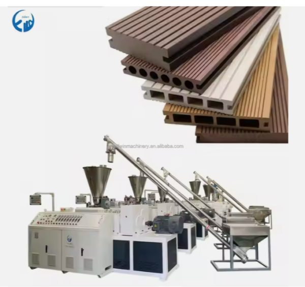 Wood Plastic Composited Product Making Machine Pe outdoor Floor Decorative Profile Panel Extrusion Production Line