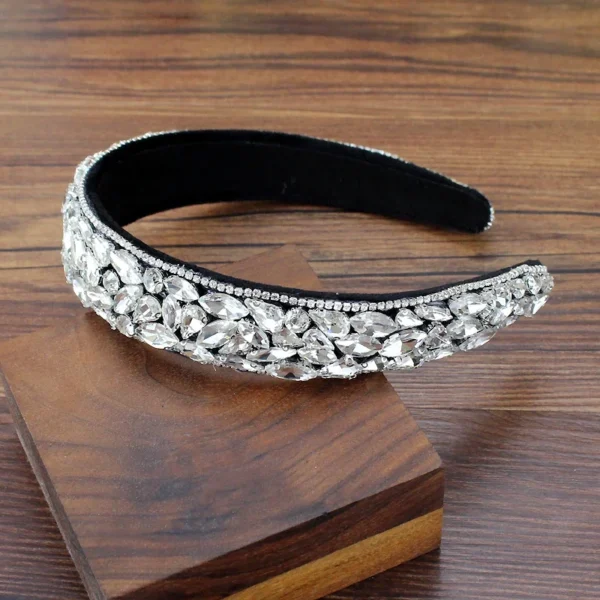 سباركلي كامل واضح كريستال جوهرة Headbands مبطن ديامانتي حجر الراين الزفاف العصابات للنساء الزفاف الفاخرة اكسسوارات للشعر - Image 9