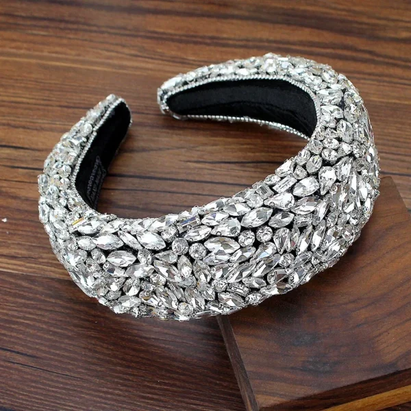 سباركلي كامل واضح كريستال جوهرة Headbands مبطن ديامانتي حجر الراين الزفاف العصابات للنساء الزفاف الفاخرة اكسسوارات للشعر - Image 15