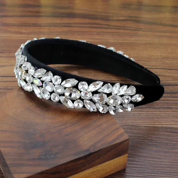 سباركلي كامل واضح كريستال جوهرة Headbands مبطن ديامانتي حجر الراين الزفاف العصابات للنساء الزفاف الفاخرة اكسسوارات للشعر - Image 12