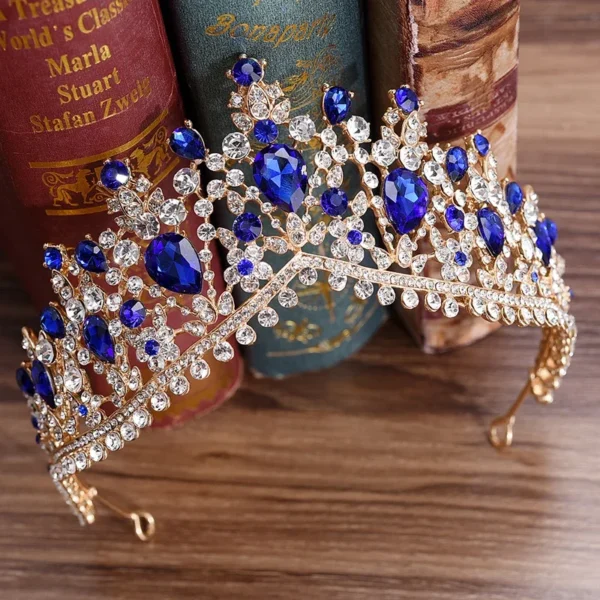 ⁦الفاخرة الأخضر كريستال الزفاف تاج الملكة الباروك تيارا عقال للنساء الإكليل إكسسوارات الشعر⁩ - الصورة ⁦5⁩