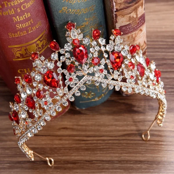 ⁦الفاخرة الأخضر كريستال الزفاف تاج الملكة الباروك تيارا عقال للنساء الإكليل إكسسوارات الشعر⁩ - الصورة ⁦6⁩
