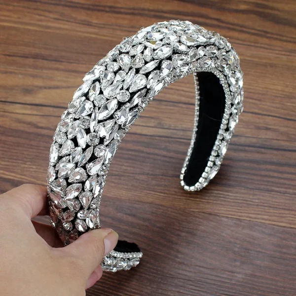 سباركلي كامل واضح كريستال جوهرة Headbands مبطن ديامانتي حجر الراين الزفاف العصابات للنساء الزفاف الفاخرة اكسسوارات للشعر - Image 17