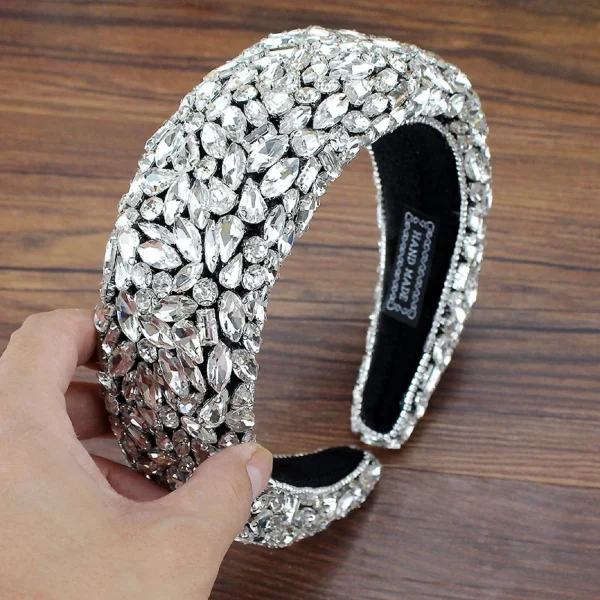 سباركلي كامل واضح كريستال جوهرة Headbands مبطن ديامانتي حجر الراين الزفاف العصابات للنساء الزفاف الفاخرة اكسسوارات للشعر