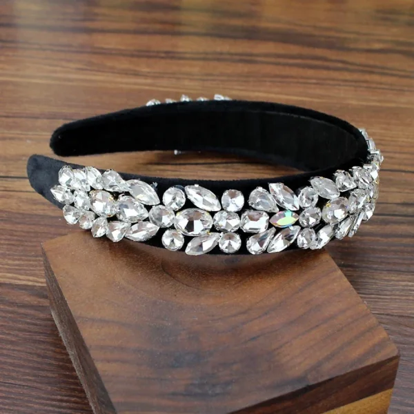 سباركلي كامل واضح كريستال جوهرة Headbands مبطن ديامانتي حجر الراين الزفاف العصابات للنساء الزفاف الفاخرة اكسسوارات للشعر - Image 13