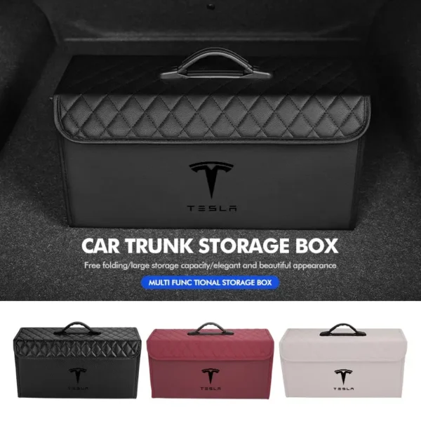 صندوق منظم صندوق السيارة قابل للطي متعدد الاستخدامات لتخزين الأدوات لسيارة Tesla Model Y 3 S X Roadster Bonina