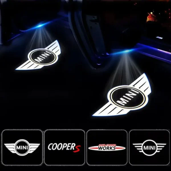 2pcs LED Car Door Welcome Light Projector Laser Logo Ghost Lamp For BMW MINI Cooper One S Countryman Clubman JCW R50 R55 R56