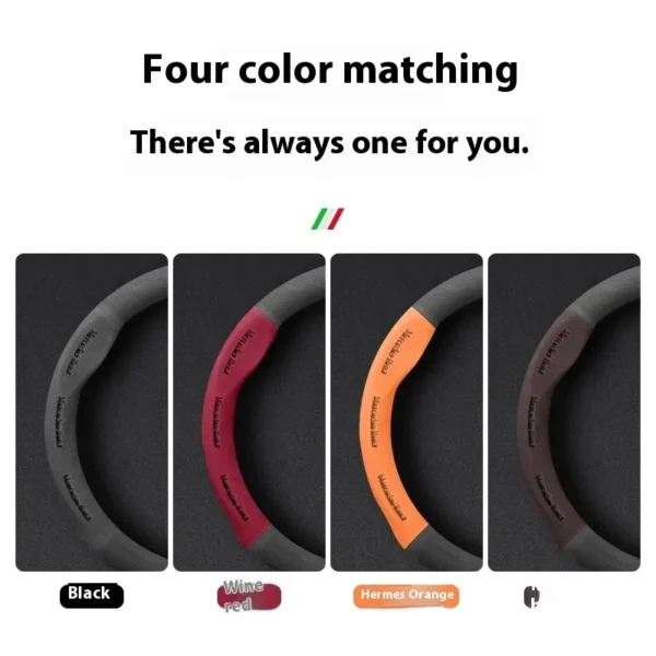 ⁦Car Suede Steering Wheel Cover Mercedes Benz A B C E V S Class Sprinter Vito Viano ML GL SL GLA GLB GLC GLE GLK GLS SLK CLA CLS⁩ - الصورة ⁦3⁩
