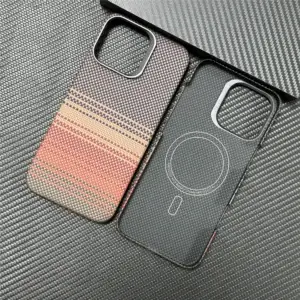 Carbon fiber cover For iPhone16 Pro Max Phone case Real Aramid Carbon fiber Magnetic Case for iPhone 15 16 Pro fiber Case