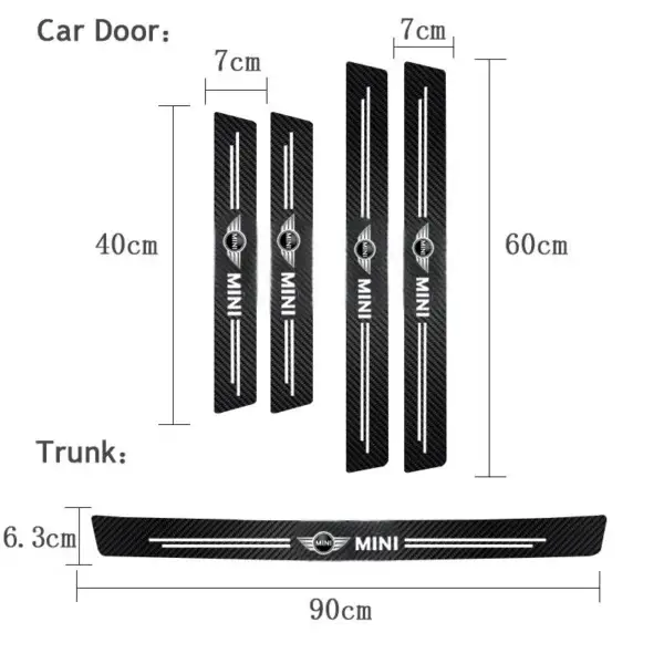 ⁦Leather Car Door Sill Plate Protector Stickers Threshold Side Anti Scratch Tape Protection for Mini Cooper One Car Accessorie⁩ - الصورة ⁦6⁩