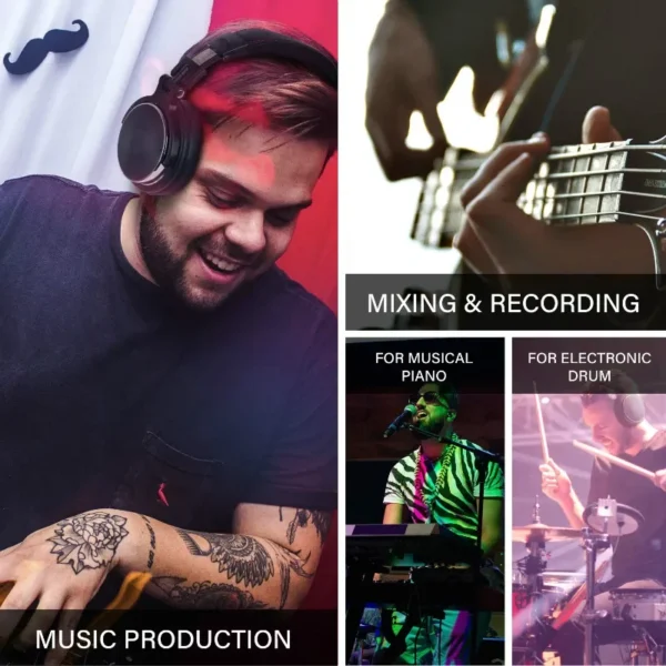 ⁦Oneodio سماعات رأس سلكية احترافية Studio Pro 10/30/50 DJ مع ميكروفون فوق الأذن HiFi سماعة مراقبة عالية الدقة⁩ - الصورة ⁦5⁩