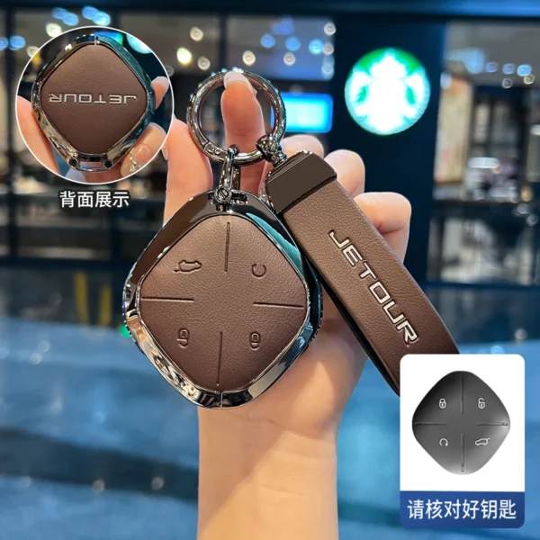 سيارة عن بعد سبائك الزنك مفتاح حافظة غطاء حامل سلسلة لشيري جيتور DASHING X-1 Plus DTC T2 مفتاح قذيفة واقية