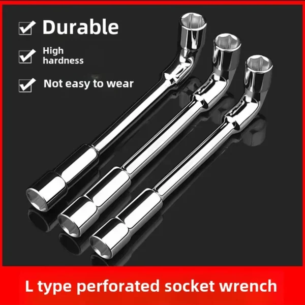 L-Shaped Socket Wrench 7-Shaped Socket Wrench Double-Head Elbow Perforated Wrench Repair Wrench 6/7/8/9/10/11mm