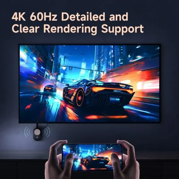 ⁦Hagibis لاسلكي HDMI متوافق مع جهاز دونجل للعرض 4K @ 60 هرتز موسع لاسلكي لأجهزة الكمبيوتر المحمول والكمبيوتر الذكي HDTV العارض IOS⁩ - الصورة ⁦2⁩