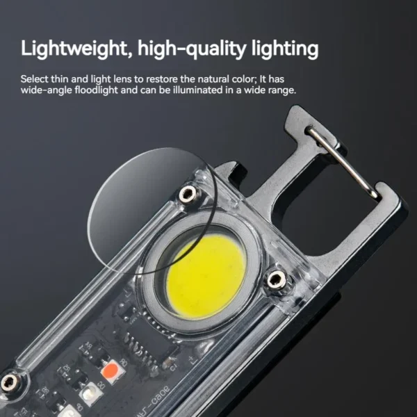 ⁦Mini LED Keychain Flashlight Portable Work Torch Outdoor Waterproof Strong Light Multifunction Bottle Opener Lantern With Magnet⁩ - الصورة ⁦3⁩