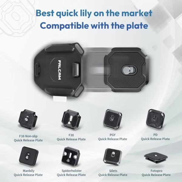 ⁦Falcam F38 V2 العالمي حزام الكتف الإفراج السريع لوحة Arca السويسرية لكاميرا DSLR ترايبود المنزلق محول تركيب مشبك كاميرا⁩ - الصورة ⁦6⁩
