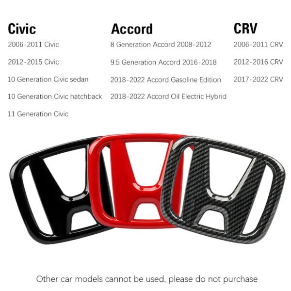 Car Badge Stickers Front Grille Trunk Steering Wheel Logo - Image 3
