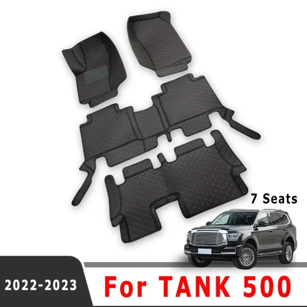 الحصير سيارة للجدار العظيم GWM WEY TANK 500 2022 2023 (7 مقاعد) السجاد مخصص الداخلية اكسسوارات السيارات يغطي أجزاء