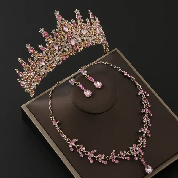 ⁦الفاخرة الأخضر الأرجواني كريستال الباروك التيجان Headbands الزفاف الملكة التيجان للنساء الزفاف الشعر مجوهرات الفتيات عيد ميلاد الإكليل⁩ - الصورة ⁦4⁩