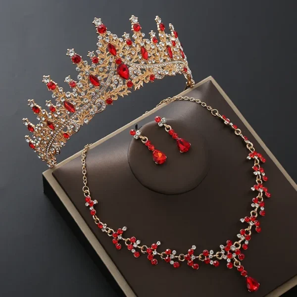 ⁦الفاخرة الأخضر الأرجواني كريستال الباروك التيجان Headbands الزفاف الملكة التيجان للنساء الزفاف الشعر مجوهرات الفتيات عيد ميلاد الإكليل⁩ - الصورة ⁦6⁩