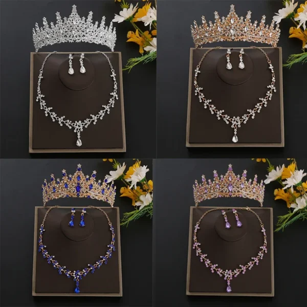 الفاخرة الأخضر الأرجواني كريستال الباروك التيجان Headbands الزفاف الملكة التيجان للنساء الزفاف الشعر مجوهرات الفتيات عيد ميلاد الإكليل