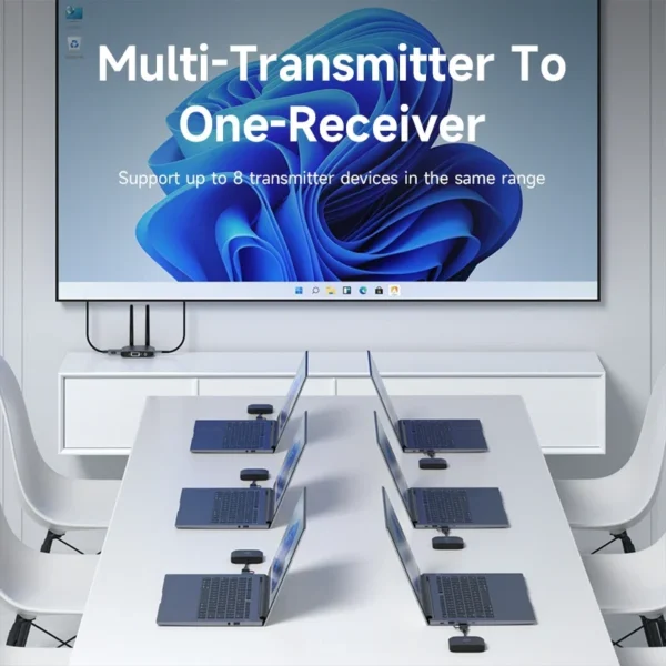 ⁦طقم جهاز إرسال واستقبال لاسلكي متوافق مع HDMI من Hagibis من النوع C USB مزدوج التوصيل موسع دونجل تلفزيون لجهاز عرض عالي الدقة⁩ - الصورة ⁦6⁩