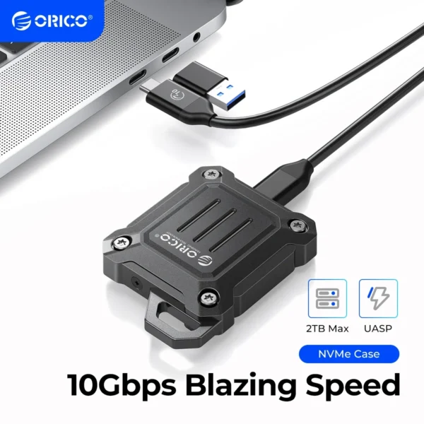 ORICO تحول قرص SSD داخلي من نوع NVMe (PCIe) إلى فلاش خارجي قابل للتوصيل بأي كمبيوتر أو لابتوب عن طريق USB-C