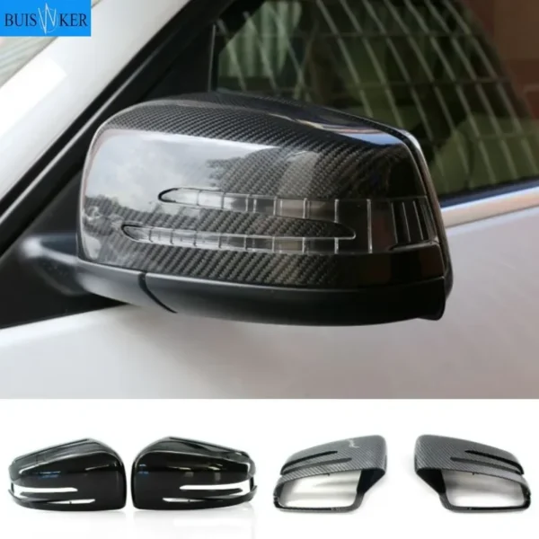 لمرسيدس بنز ABC E S CLA GLA GLK الفئة W176 W246 W204 W212 W221 C177 X204 X156 ألياف الكربون غطاء مرآة الرؤية الخلفية للسيارة