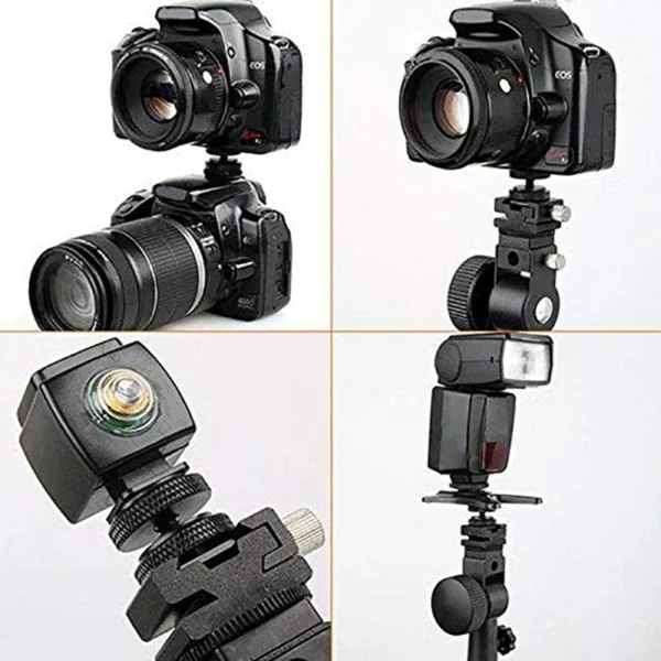 XDS-08 Metal Tripod Mount Hot Shoe Adapter 1/4 inch Screw with Double Layer for Camera Tripod Head Microphone Mic Mount Bracket - Image 6