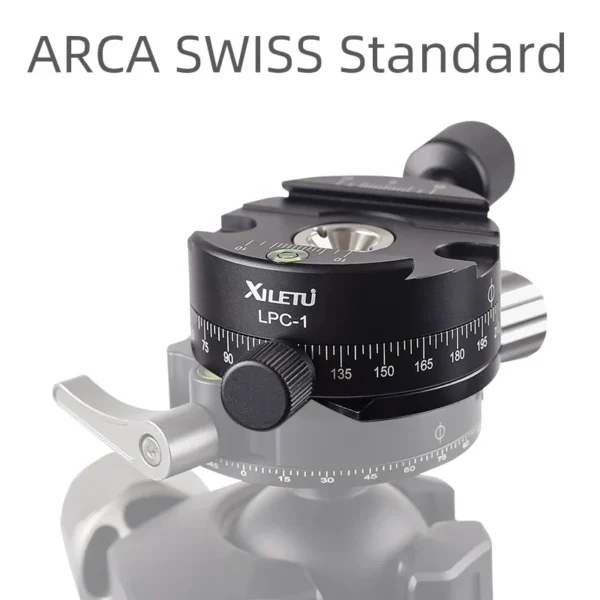 ⁦XILETU LPC1 360 Degree Panoramic Platform Tripod Head Mounting Adapter Clamp For Arca Swiss Digital Camera With 1/4"-3/8" Screw⁩ - الصورة ⁦5⁩