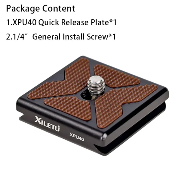 ⁦XILETU XPU40 Universal Quick Release Plate w 1/4″ General Screw ARCA SWISS Standard For Tripod Ball Head Cameras DSLRS SLRS⁩ - الصورة ⁦6⁩
