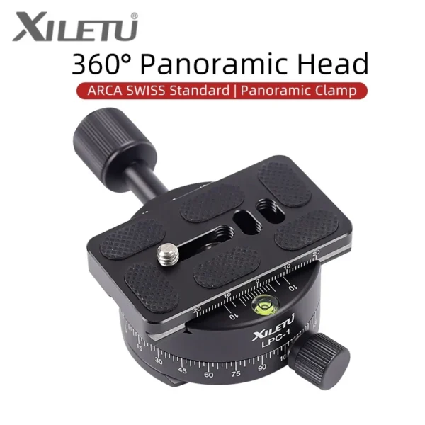 XILETU LPC1 360 Degree Panoramic Platform Tripod Head Mounting Adapter Clamp For Arca Swiss Digital Camera With 1/4"-3/8" Screw
