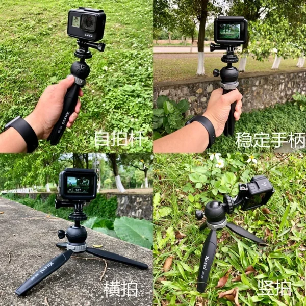 XILETU XS20 Mini Tabletop Tripod Desktop Phone Holder Stand with Clip and Ball Head for iPhone Cell Phone Smartphone DSLR Camera - Image 5