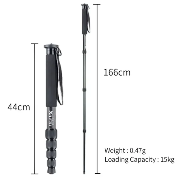 ⁦XILETU ML-325C Carbon Fiber Tripod Monopod Stable Pole For Canon Nikon Digital Camera With stainless steel Spike⁩ - الصورة ⁦6⁩