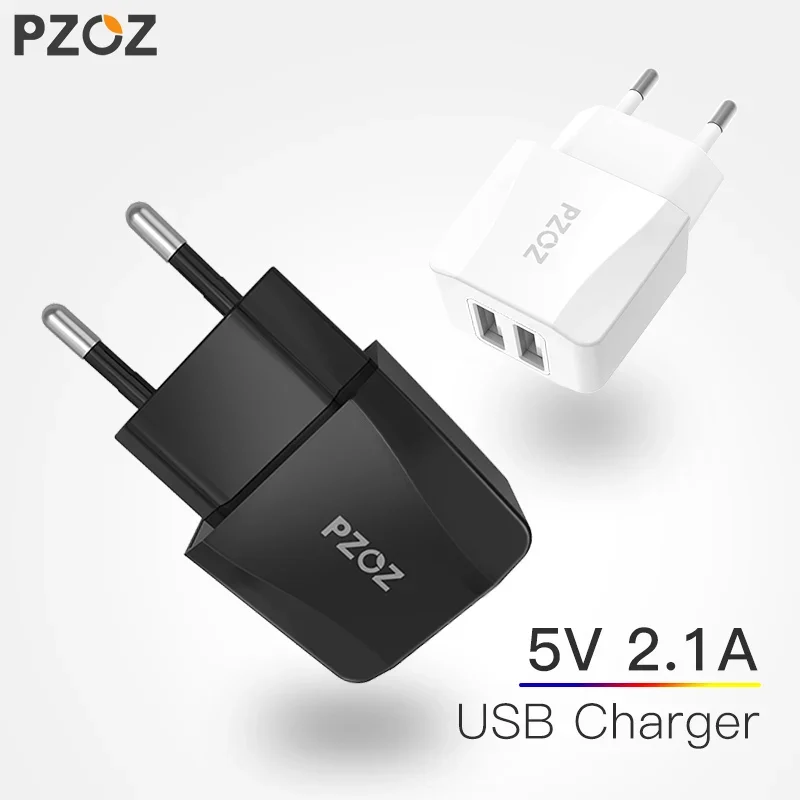 PZOZ Usb Charger Travel EU Plug 2a Fast Charging Adapter portable Dual Wall charger Mobile Phone cable For iphone Samsung xiaomi - الصورة 6