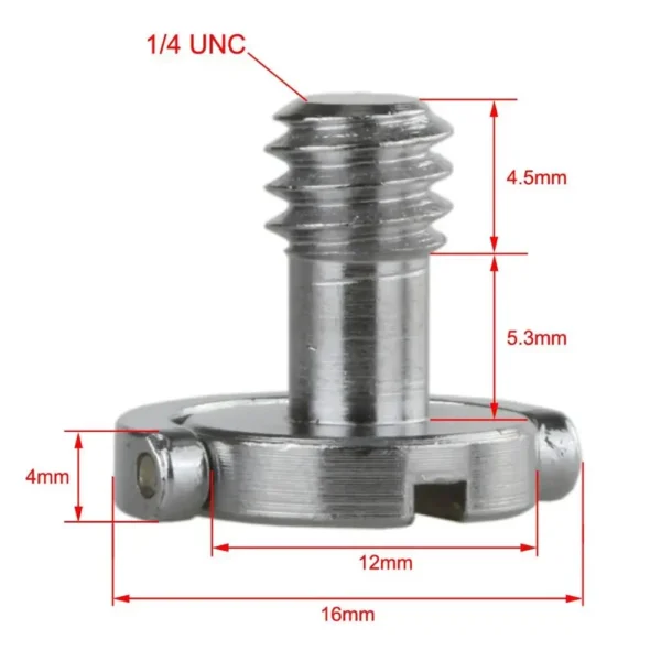 5pcs 1/4'-14 0.25inch Tripod Quick Release Plate Mount Stainless Steel D-Ring Screw for Digital Camera DSLR Manfrotto Gitzo - Image 2