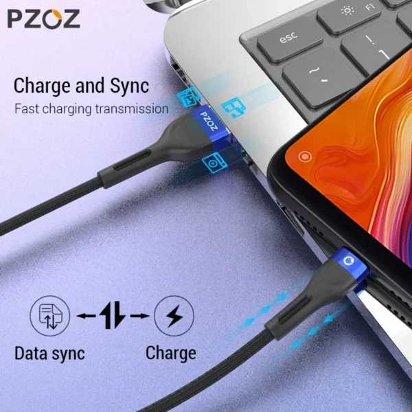 PZOZ Micro USB Cable Fast Charging Data Cord 2M 3M For Samsung S7 Xiaomi Redmi Note 5 Pro Android Mobile Phone MicroUSB Charger - Image 3