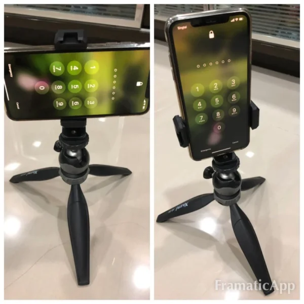 XILETU XS20 Mini Tabletop Tripod Desktop Phone Holder Stand with Clip and Ball Head for iPhone Cell Phone Smartphone DSLR Camera - Image 6