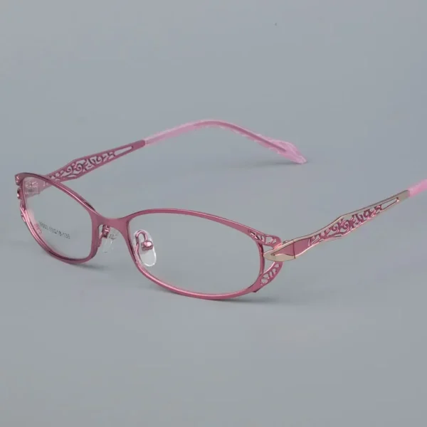 BCLEAR-إطارات نظارات طبية للنساء ، بصريات ، بإطار ذهبي مخرم ، مع زهرة - Image 4
