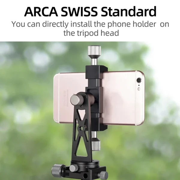 Cimapro CP-5 All Metal Tripod Mount Adapter Cell Phone Clipper Holder Vertical 360 Rotation Tripod Stand for smart phones Tripod - Image 5