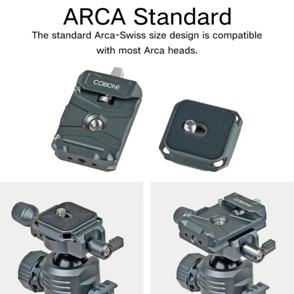 ⁦XILETU XQ1S Quick Release Plate Clamp with Arca Swiss Quick Release Plate Quick Mounting Bracket for DSLR Camera Tripod Adapter⁩ - الصورة ⁦2⁩
