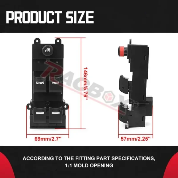 35750-STX-A01ZA Car Front Left Master Power Window Switch for Honda Acura MDX 2007-2013 Glass Lifting Up/Down Button Replacement - Image 4