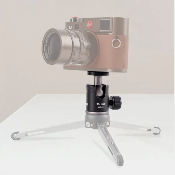 XILETU MT26 Metal Mini Ball Head 1/4" Ball Head For Tripod DSLR Camera Tripod Mount 360 Rotating Mount Base Adapter - Image 5