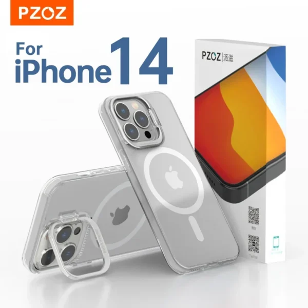 PZOZ Magnetic Phone Case For iPhone 15 14 Plus Pro Max Protective Cover For iPhone15 14 Pro Charging Holder Lens Protection - Image 6