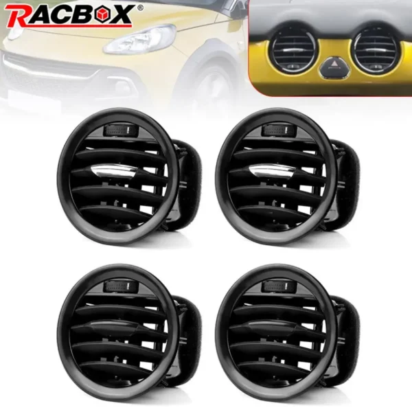 Car Interior Air Vent Grille 13417363 for Opel Corsa D Adam Dashboard Air Conditioner Outlet for Vauxhall 2201099 Black/Chrome