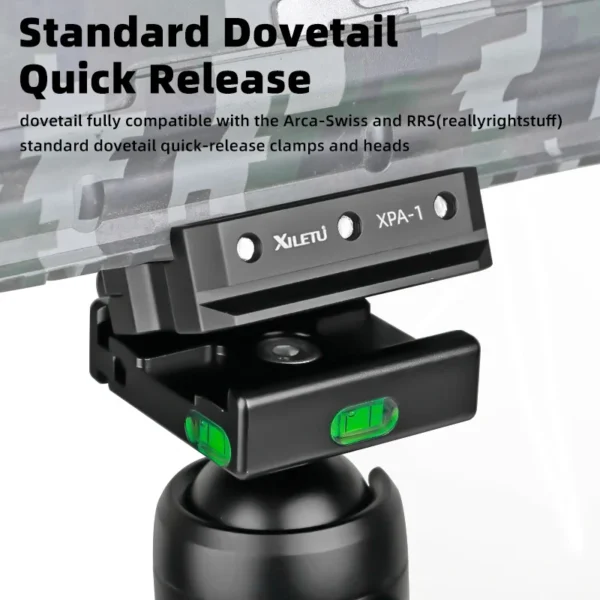 ⁦XILETU Picatinny Arca Swiss Plate Picatinny Convert to ARCA Quick Release Plate Rail Hunting Tripod Dovetail Mount Adapter⁩ - الصورة ⁦4⁩