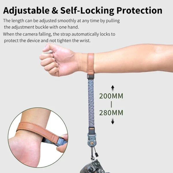 ⁦XILETU Camera Wrist Strap Adjustable Quick Release Camera Hand Strap Suitable for DSLR SLR Mirrorless Camera Outdoor Photography⁩ - الصورة ⁦4⁩