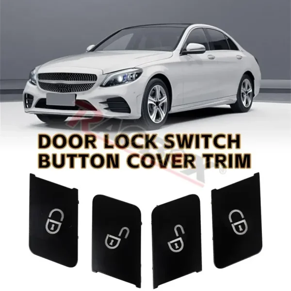 4Pcs Car Door Window Lock Unlock Switch Button Cover Trim Stickers for Benz C-Class W204 2007-2014 E-Class W212 2010-2015 4-door - Image 2