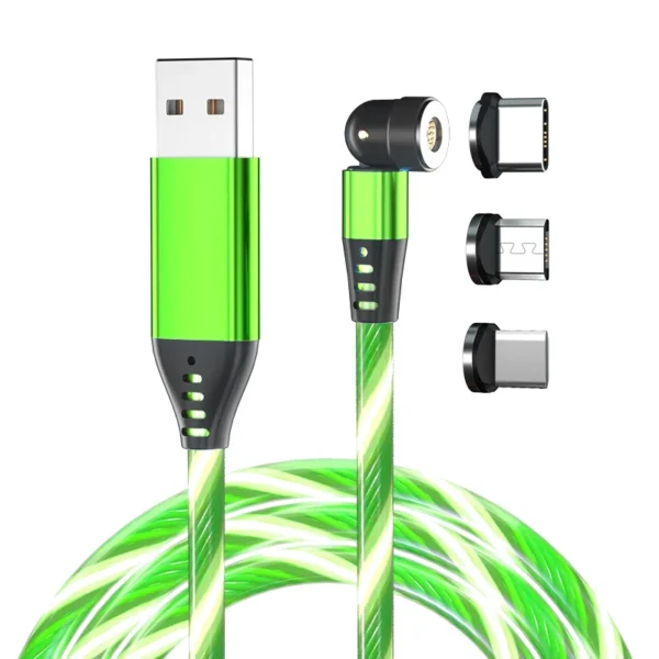 Luminous Magnetic Cable For Apple iPhone 16 Plus Samsung Galaxy F14 M34 Xiaomi 14 Civi Asus Zenfone 11 ZTE nubia Focus Charging