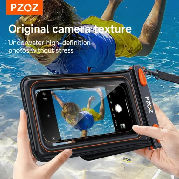 PZOZ Full View Transparent Phone Case Waterproof Phone Pouch Drift Diving Swimming Bag For Phone Water Sports Beach Pool 6 inch - Image 5